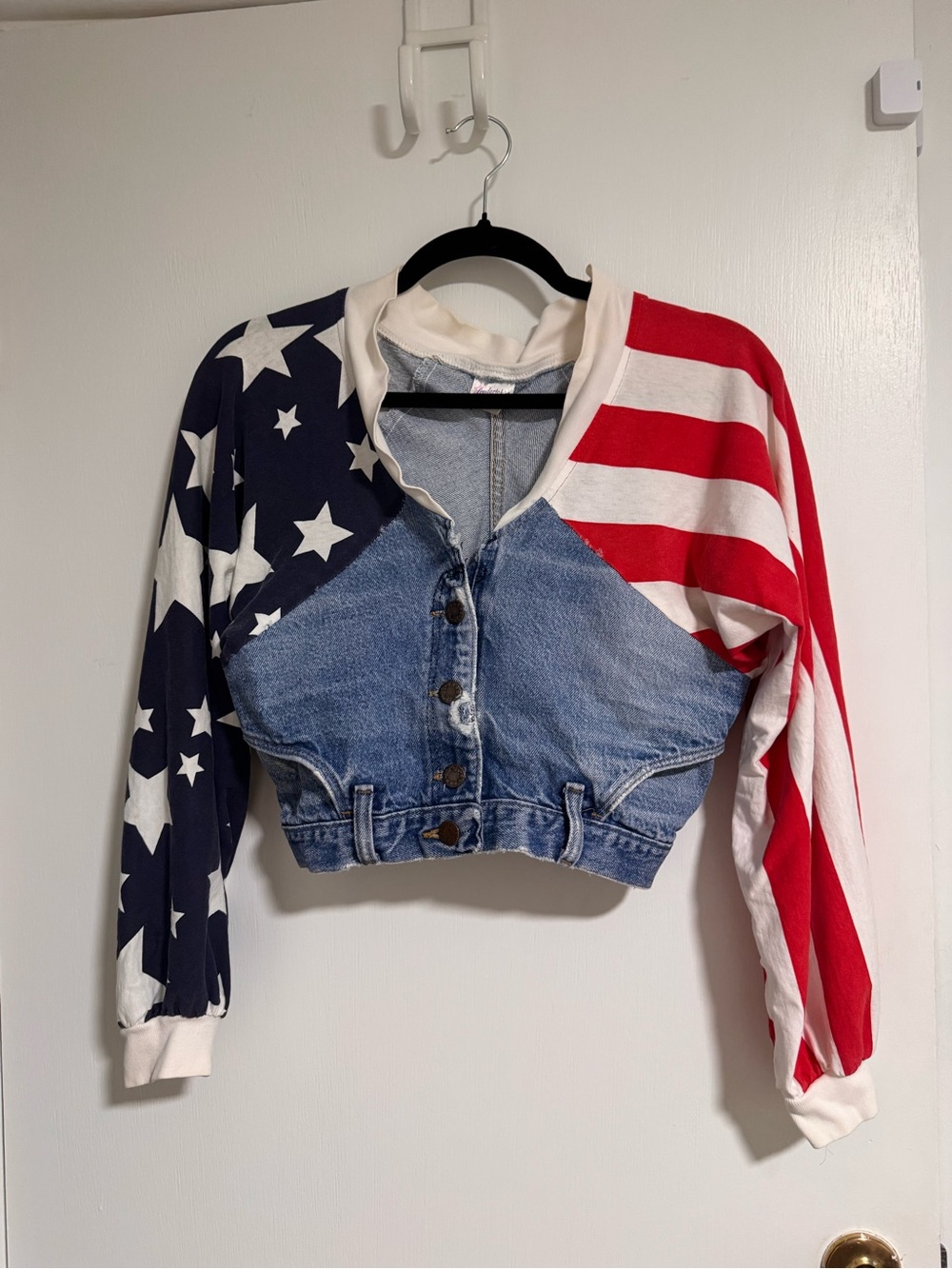 vintage fredericks of hollywood Reworked Jacket Rare Cropped Denim small Cotton